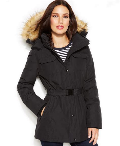 michael kors faux fur trim hooded down jacket|michael michael kors hooded faux fur trim down puffer coat.